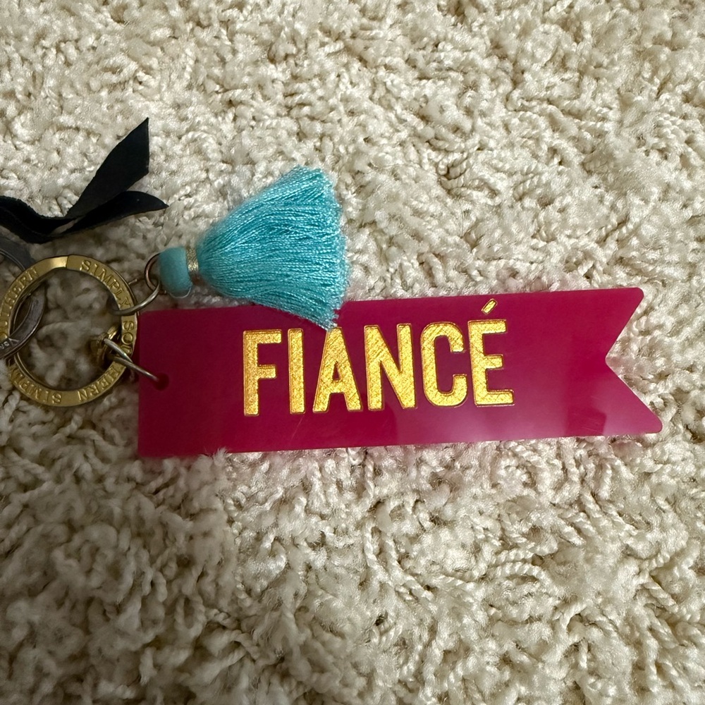Simply Southern Pink and Gold Fiancé Keychain